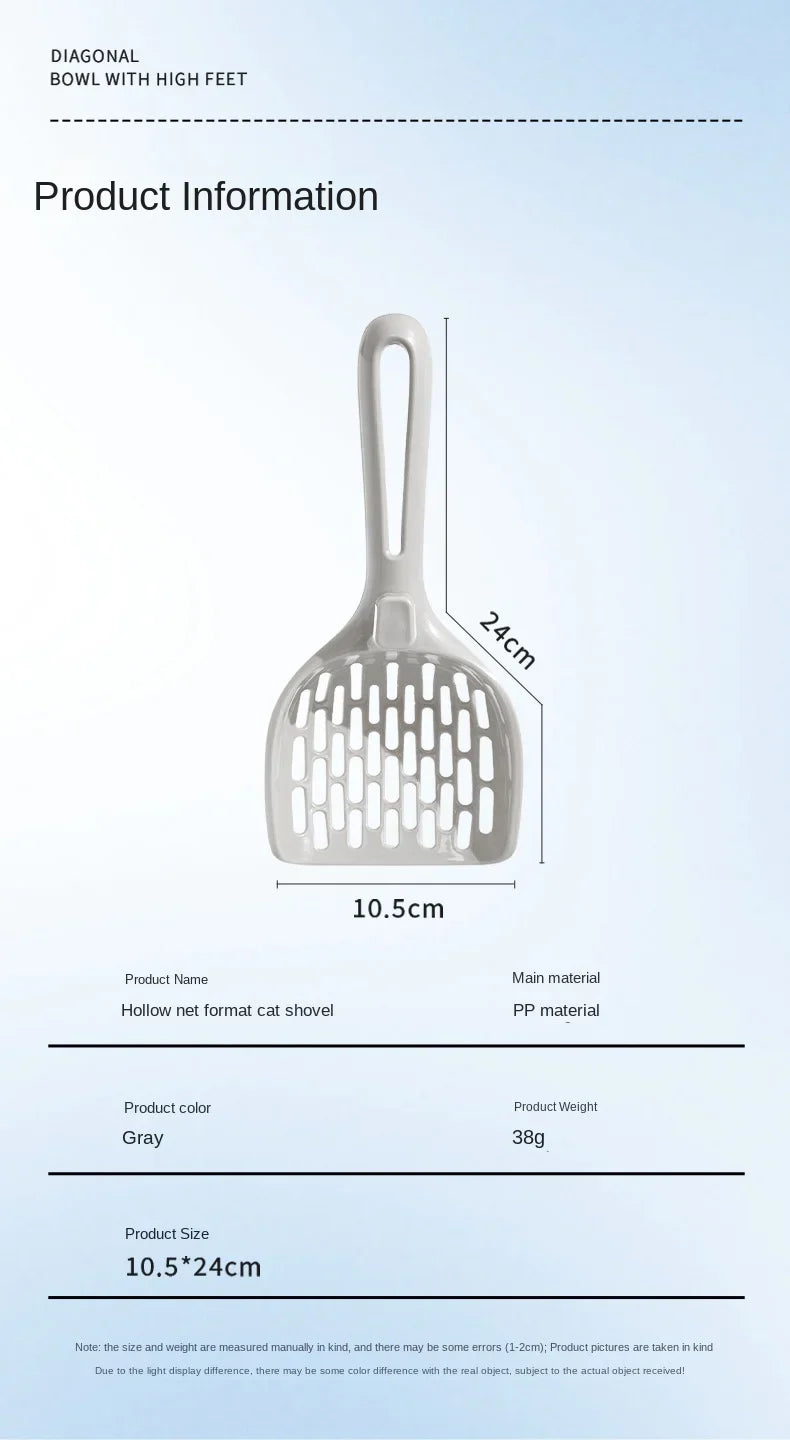 Self-Standing Cat Litter Scoop with Holder – Plastic Litter Shovel & Storage Base