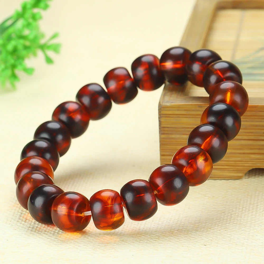 Natural Red Amber Bracelet Men & Women Healing Gemstone,Jewelry Genuine Baltic