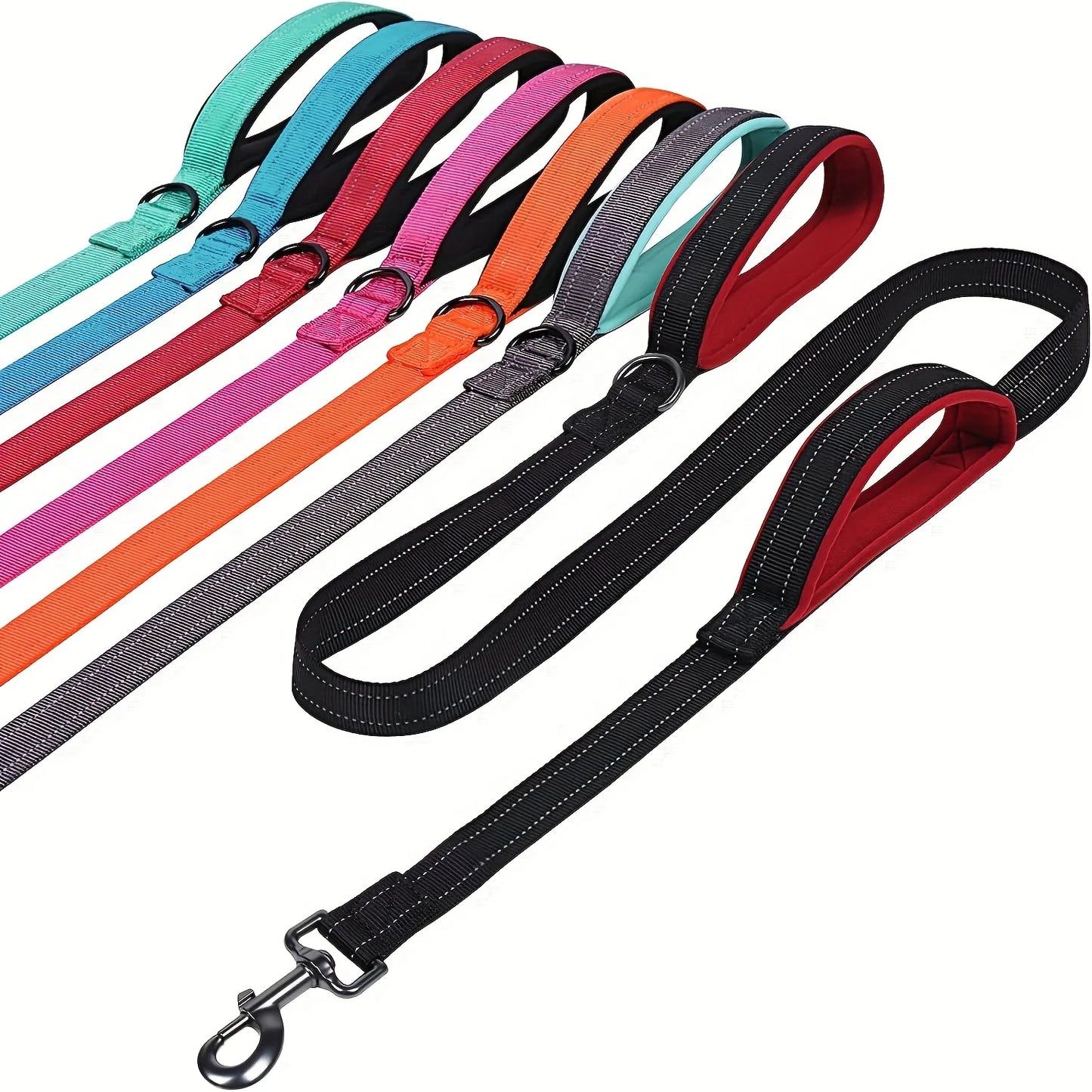 Double Handle Outdoor Travel Dog Leash - Heavy Duty Training Lead