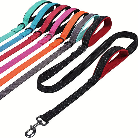 Double Handle Outdoor Travel Dog Leash - Heavy Duty Training Lead