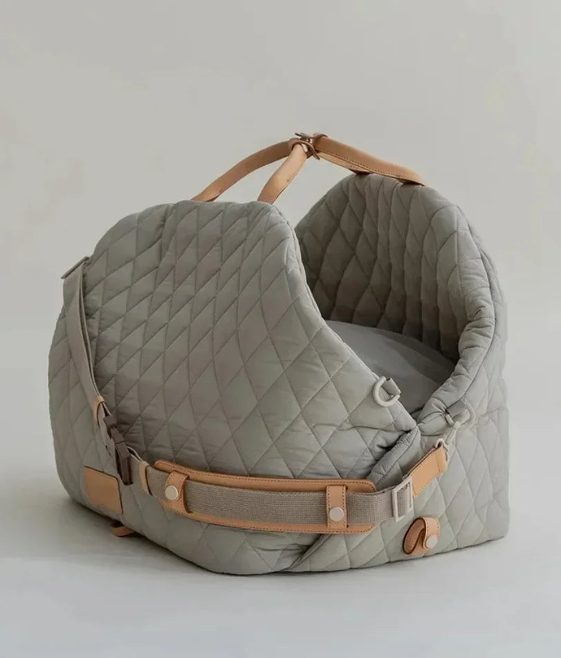 Luxury Pet Carrying Tote Bag, 2-in-1 Dog Car Booster Seat