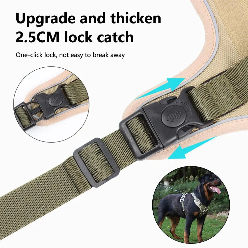Heavy-Duty Oxford Dog Harness: Reflective Training Vest for Medium & Large Breeds