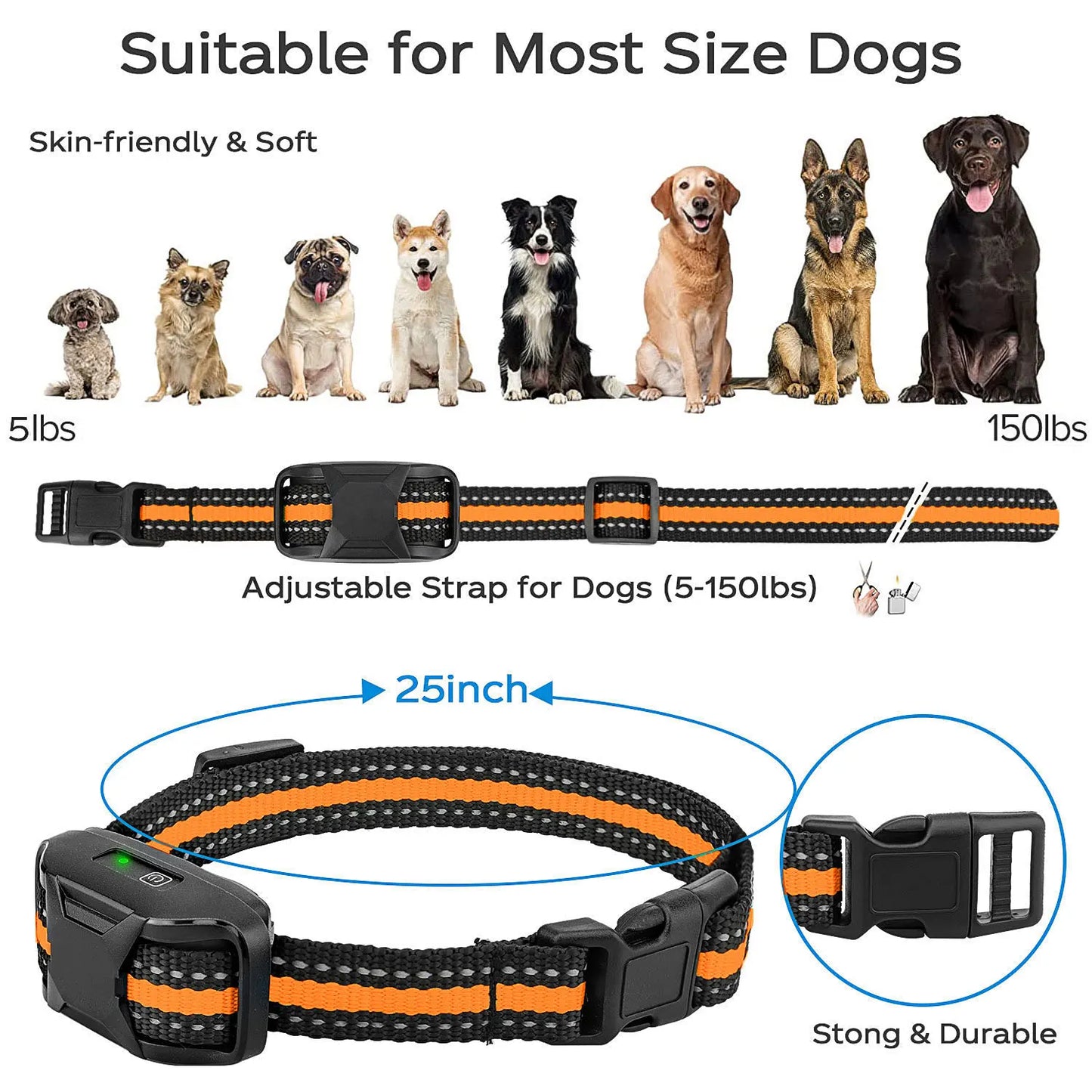 3300Ft Remote Electric Dog Training Collar - Waterproof Behavior Aid with Shock & Vibration