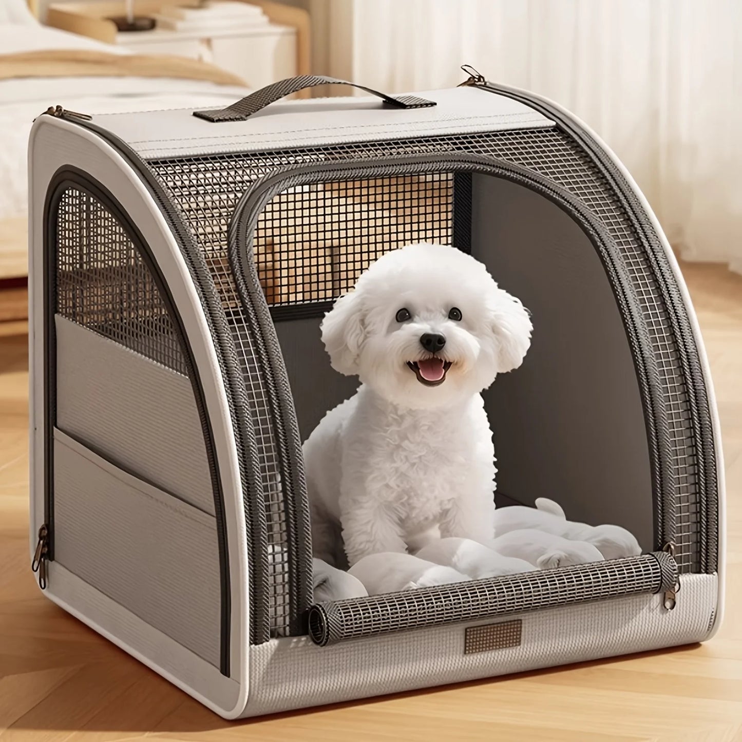 Portable Pet Car Bed, Travel Vehicle Booster Seat for Dogs & Cats