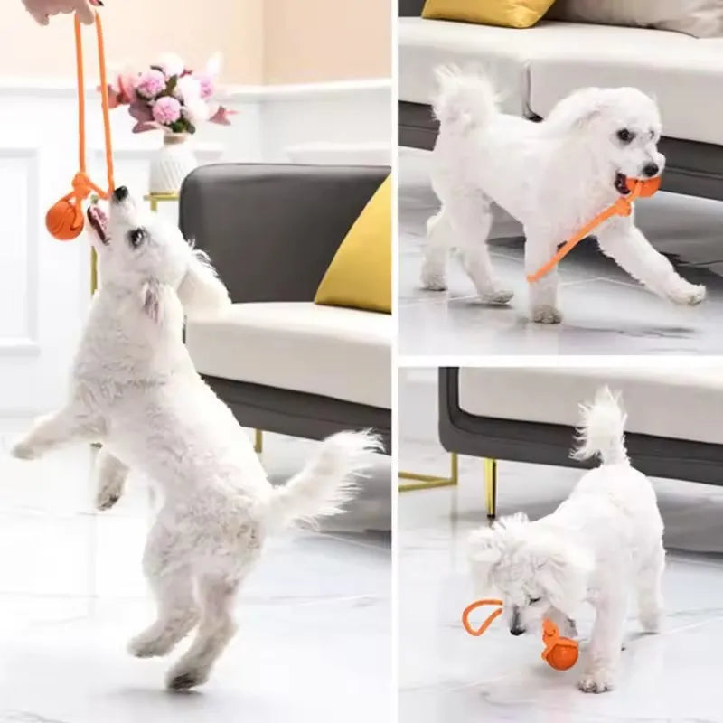 Durable Cotton Rope Dog Training Ball - Interactive Tugging & Catching Toy
