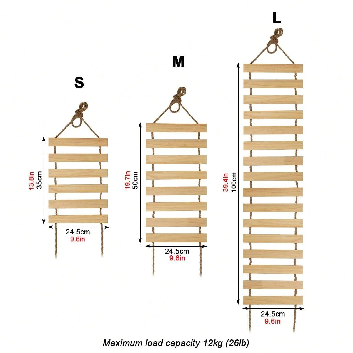 Natural Wood Cat Climbing Bridge - Versatile Cage & Wardrobe Ladder