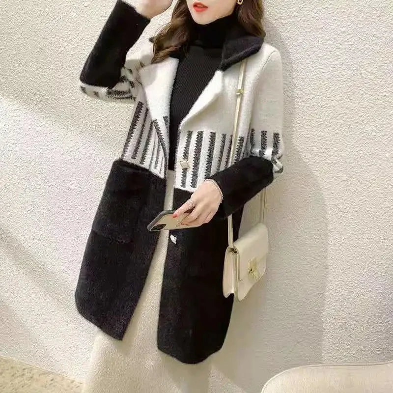 Women’s Woolen Coat – Korean Trend Imitation Mink Velvet Jacket - PULSE MART