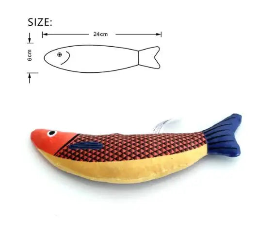 Catnip Fish Cat Toy – Interactive Plush Chew & Teeth Cleaning Toy for Cats & Kittens