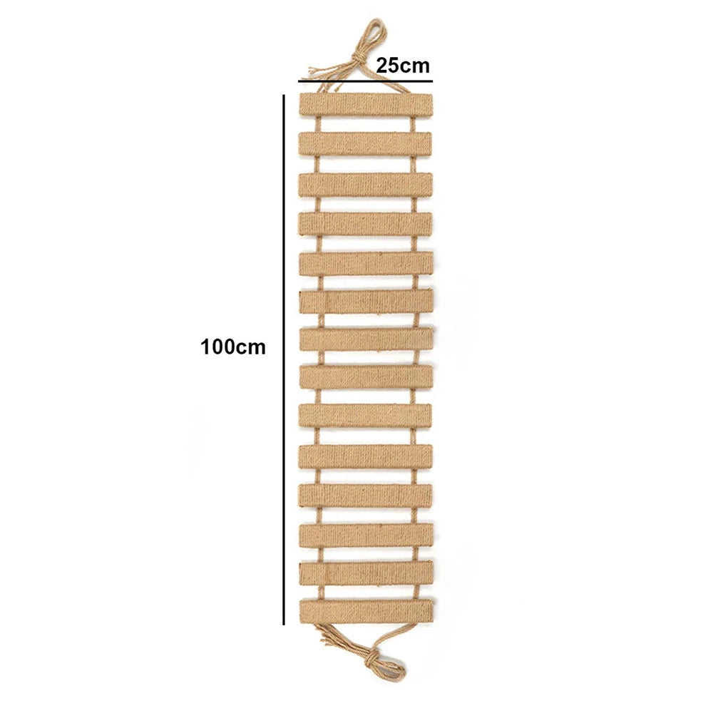 Wooden Cat Cage Climbing Frame - Sisal Rope Ladder & Tree Tower Bridge