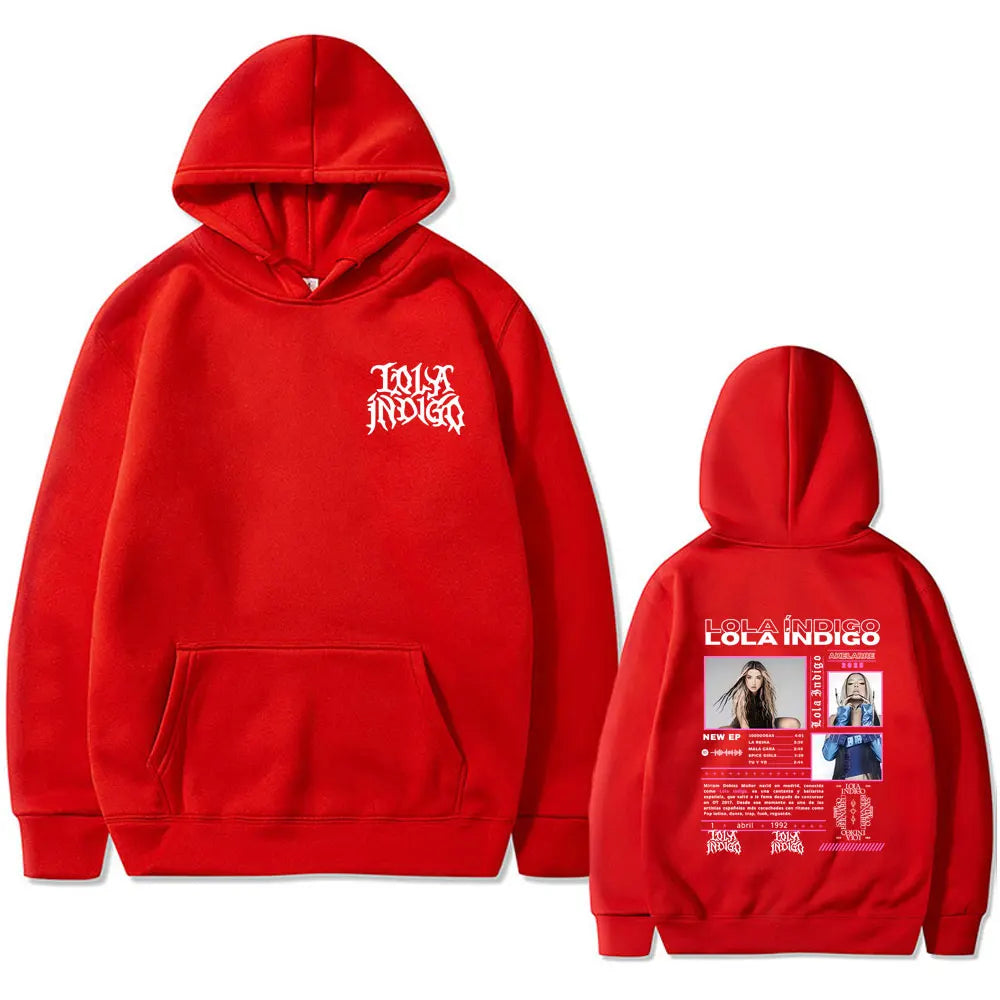 Hot Singer Lola Indigo 2025 Tour Hoodie Men Women Hip Hop Fashion Pop Music Streetwear