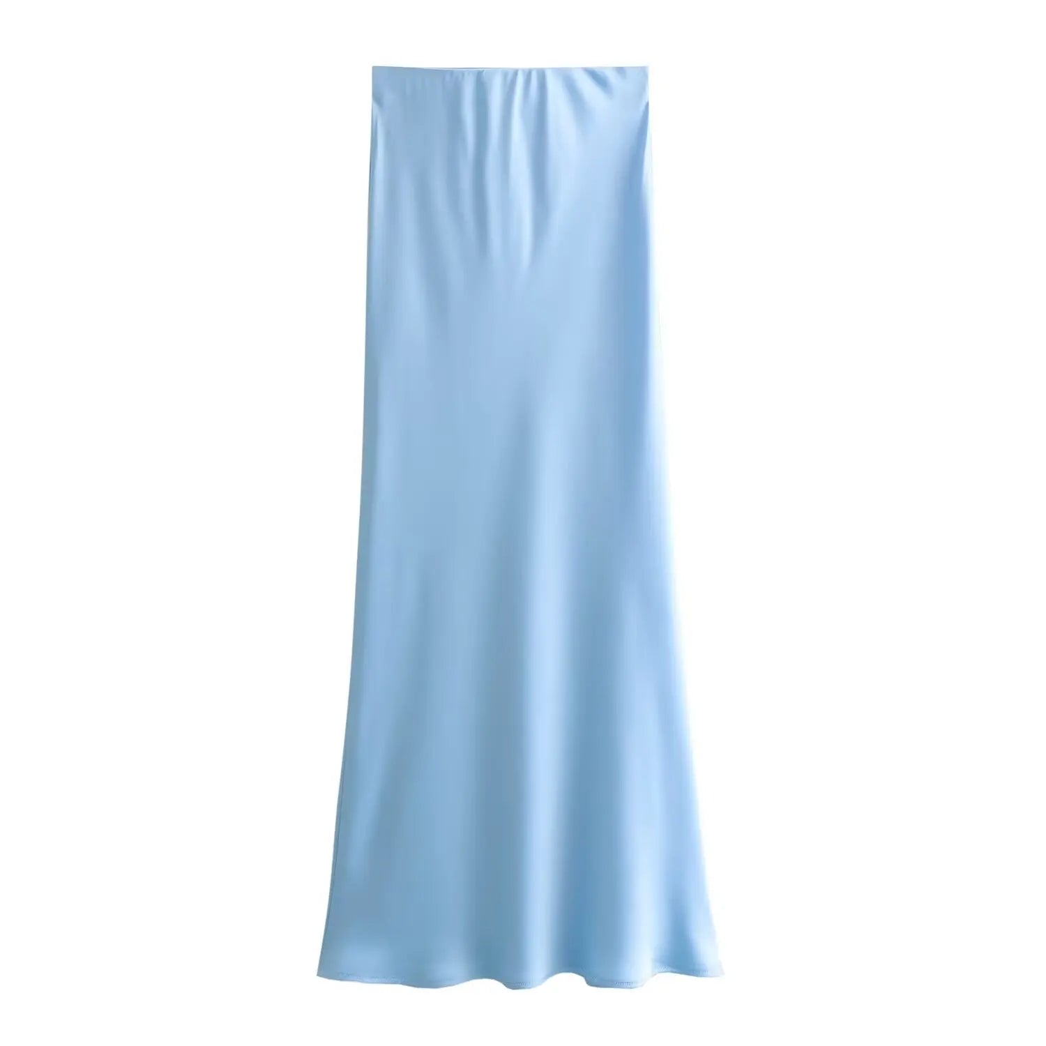 Women’s Satin Midi Skirt – High Waist Elegant Long Skirt for Summer