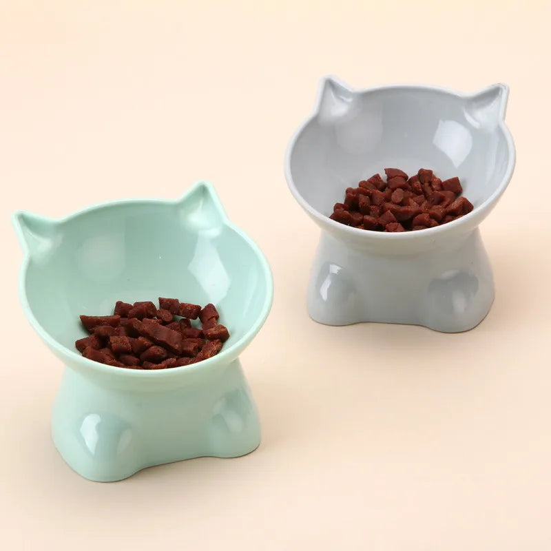Elevated Tilted Cat Bowl – Cute High-Legged Cat Food & Water Bowl for Cats & Small Dogs