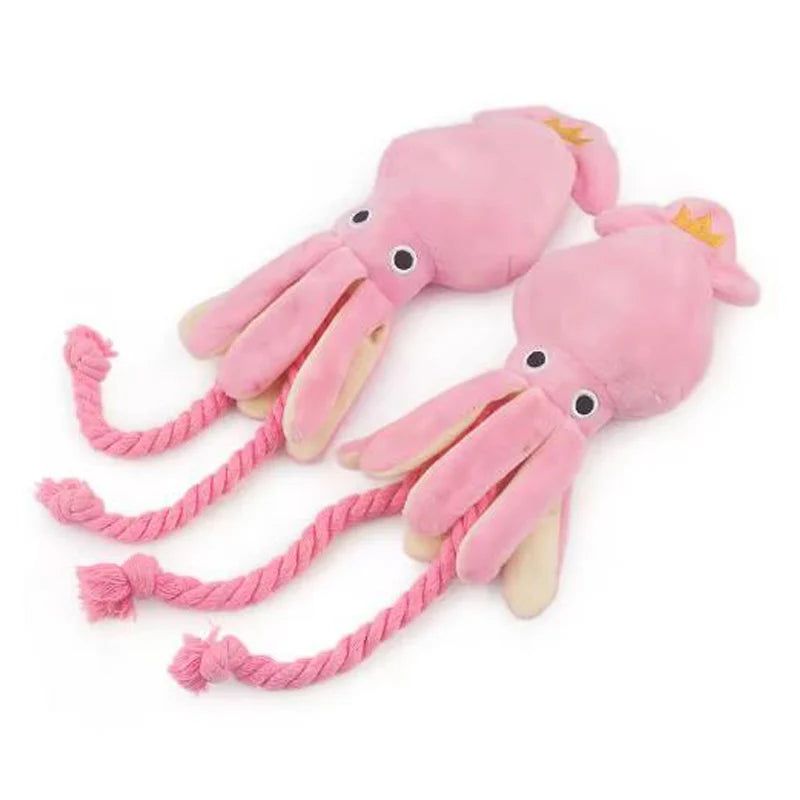 Sound-Emitting Cotton Rope Octopus - Durable Chew & Teeth Cleaning Toy