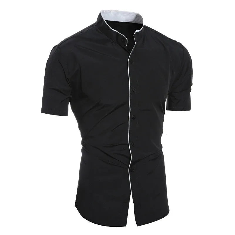 Men’s Solid Color Short Sleeve Shirt – Casual Commuting Summer Wear