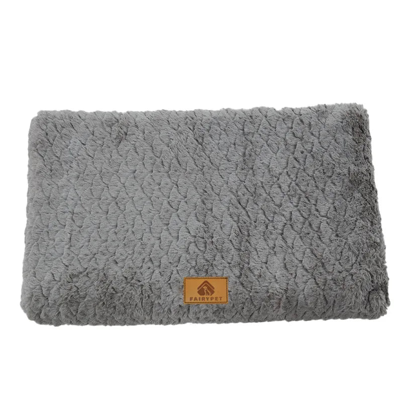 3D Foam Orthopedic Dog Bed, Washable Faux Fur Waterproof Crate Mat