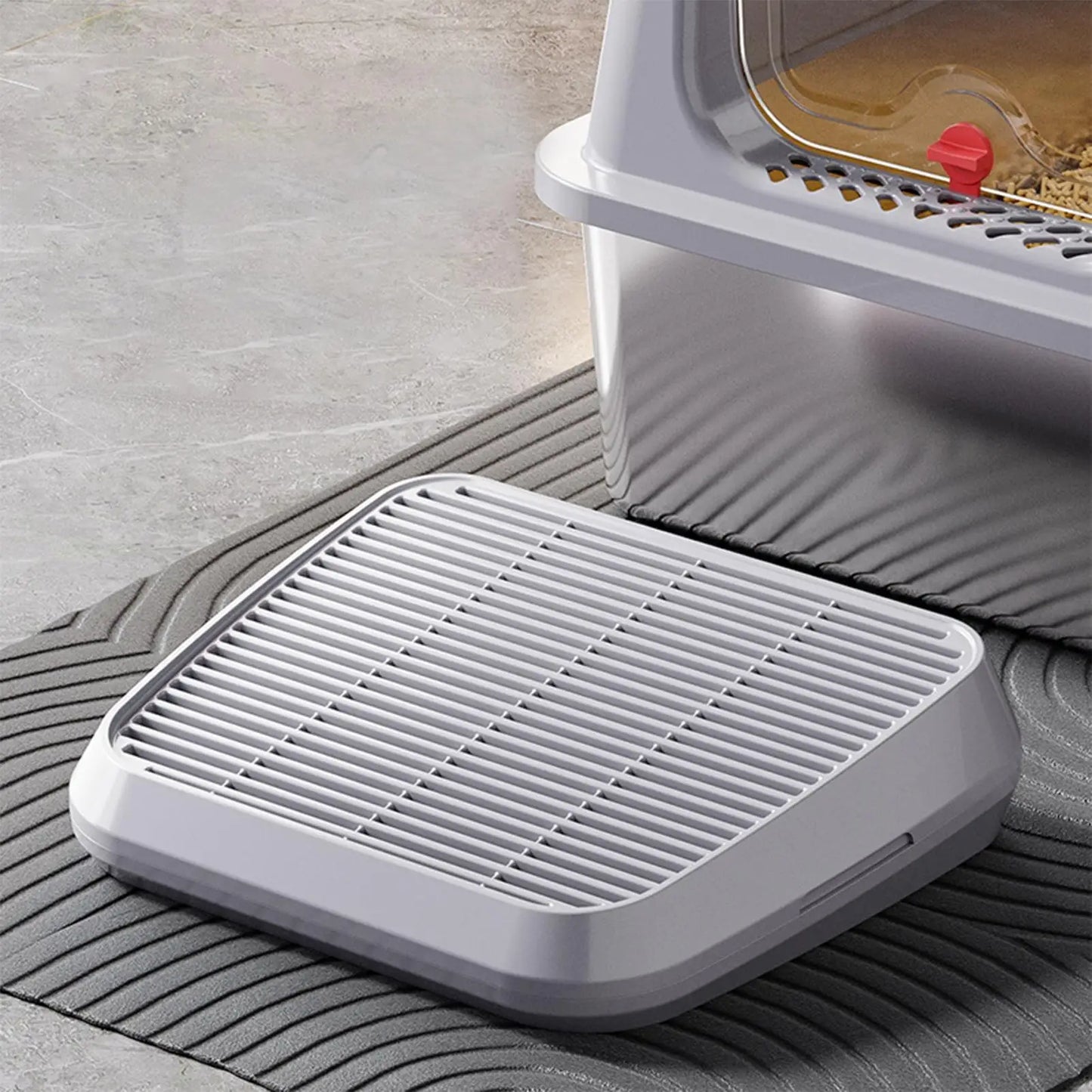 Double-Layer Cat Litter Mat – Non-Slip Litter Catcher & Trapper with Easy-Clean Honeycomb Design