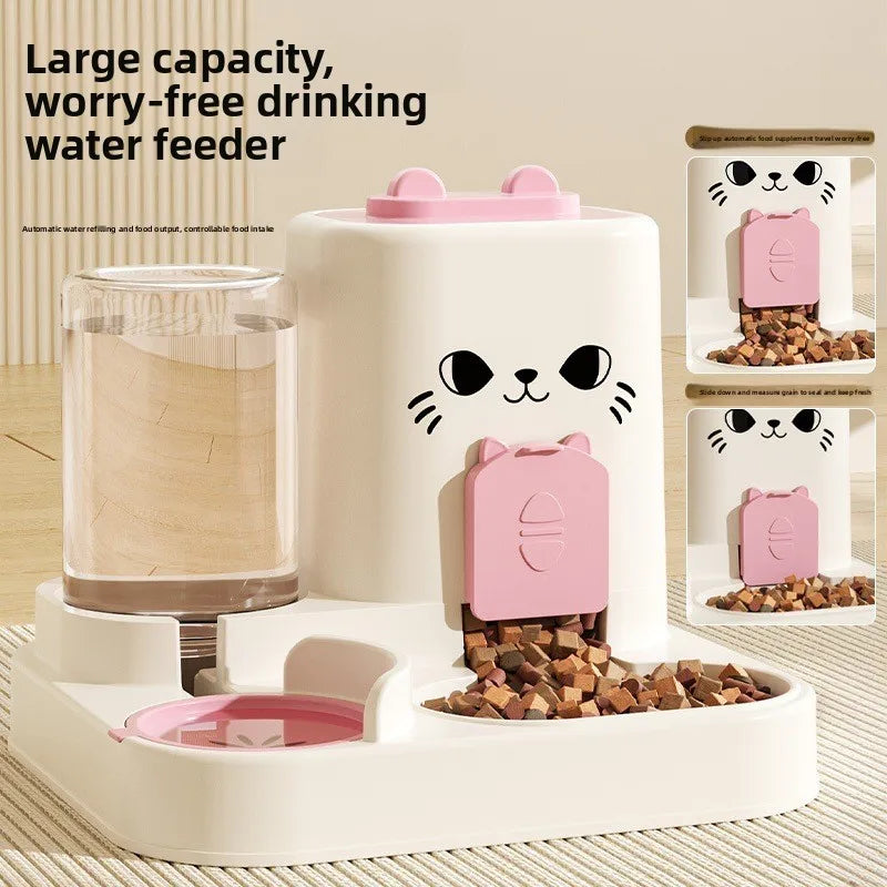 Cat & Dog Feeder with Water Dispenser – Dry & Wet Separation Pet Bowl