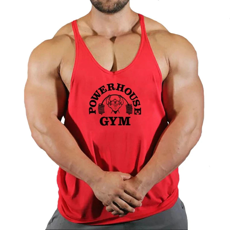 Men’s Gym Tank Top – Bodybuilding Fitness Vest, Sleeveless Stringer Singlet