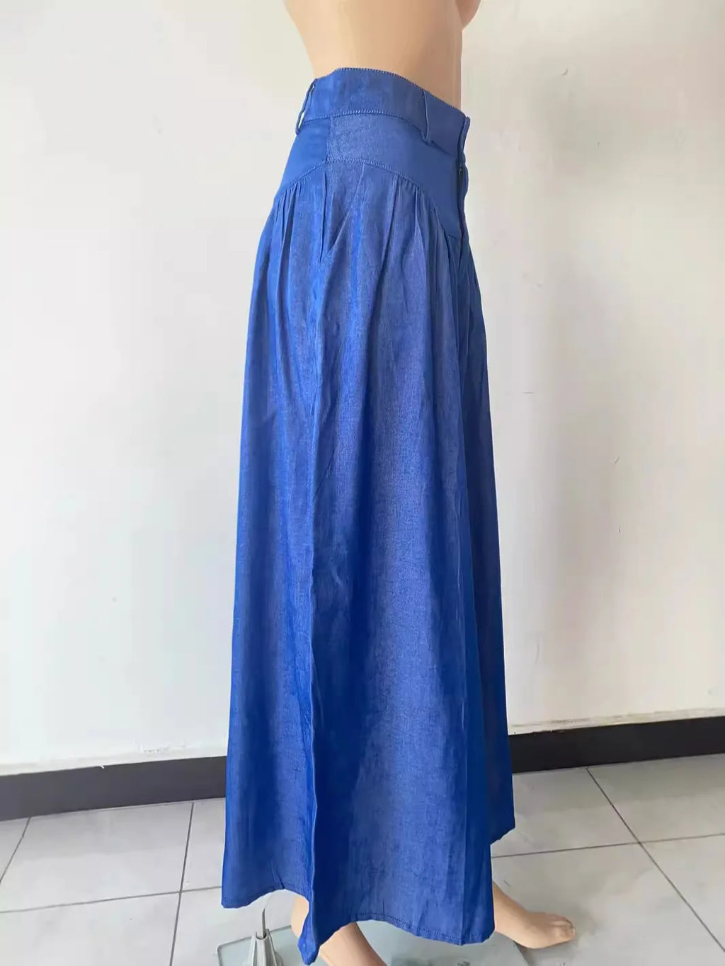 Women's Casual Cotton Linen Jeans Fashion Solid Colour Wide-leg Pants Ladies Loose Plus