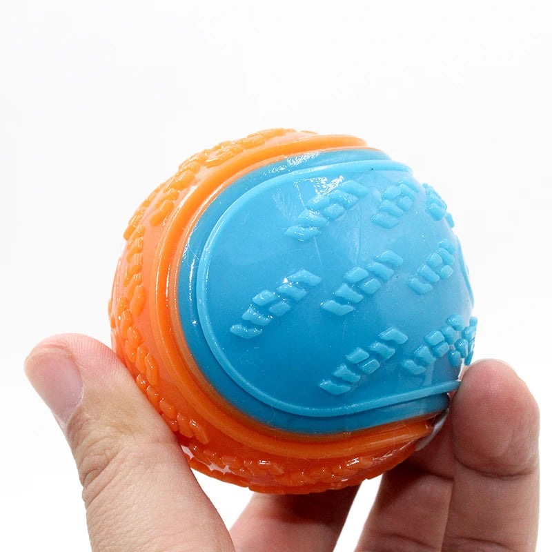 Interactive Squeaky Dog Ball - Soft TPR Teeth Cleaning Toy