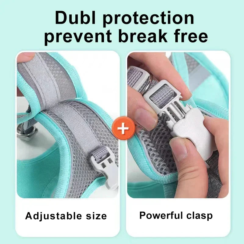Dog Harness and Leash Set: Adjustable No-Choke Vest for Small Dogs & Cats