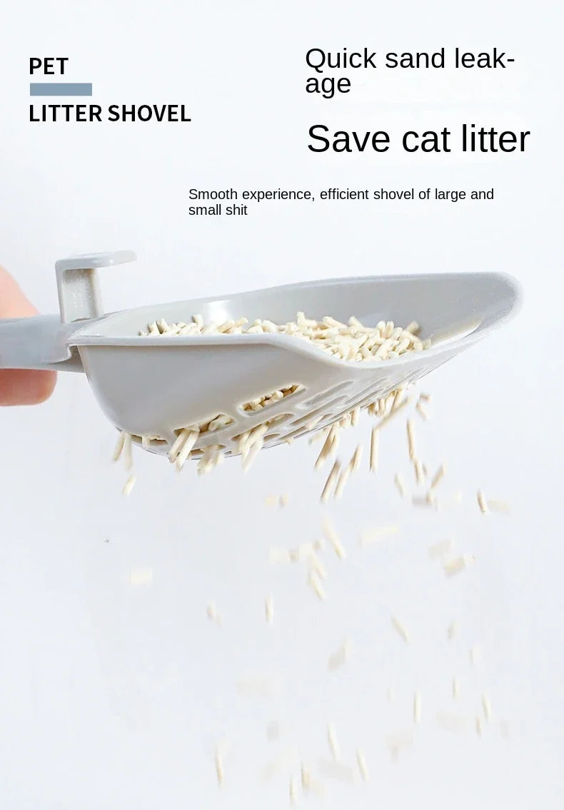 Self-Standing Cat Litter Scoop with Holder – Plastic Litter Shovel & Storage Base