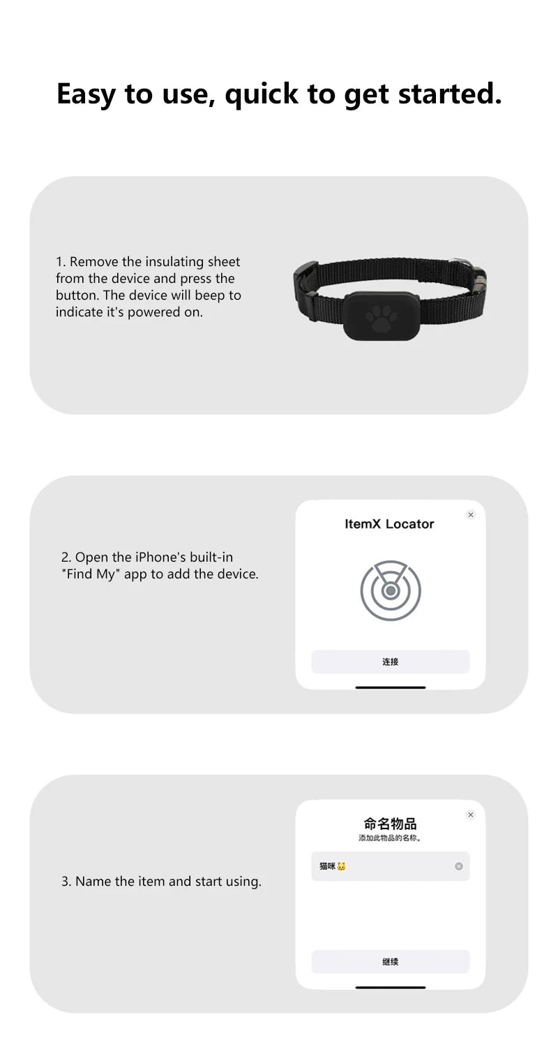 Smart Pet GPS Tracker Collar – Real-Time Anti-Lost GPS Locator for Dogs & Cats (iOS Compatible)