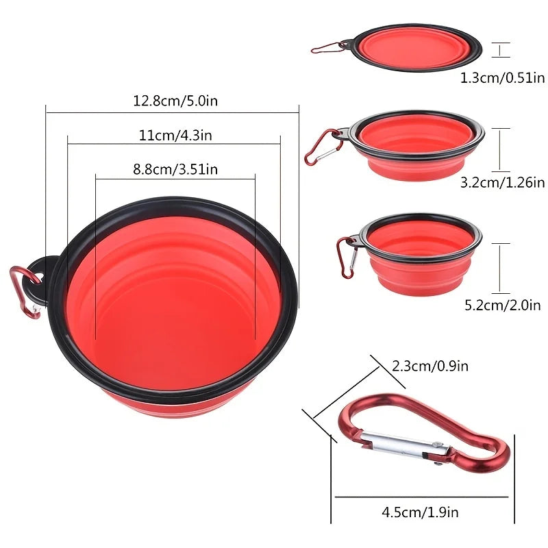 Durable TPR Collapsible Pet Bowl - Portable Travel Food & Water Dish