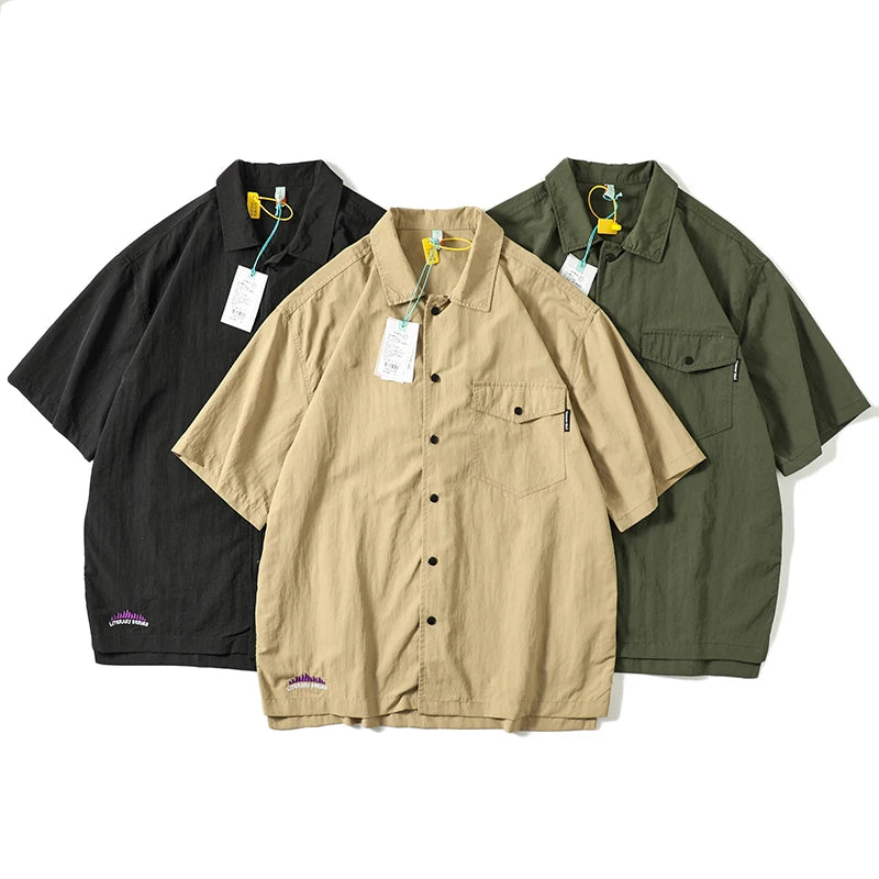 Men Shirts Fashion Business Outdoor Function Waterproof Sunscreen Quick Drying Breathable Summer shirt