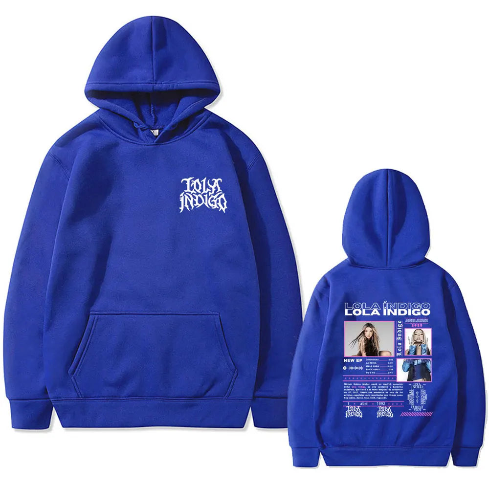Hot Singer Lola Indigo 2025 Tour Hoodie Men Women Hip Hop Fashion Pop Music Streetwear