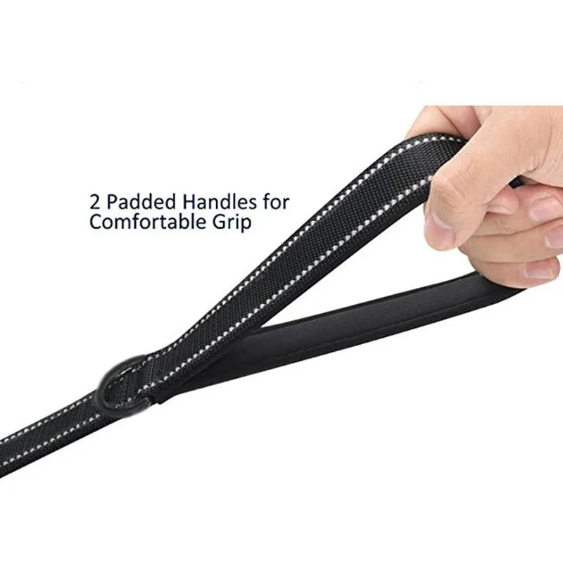 Double Handle Outdoor Travel Dog Leash - Heavy Duty Training Lead