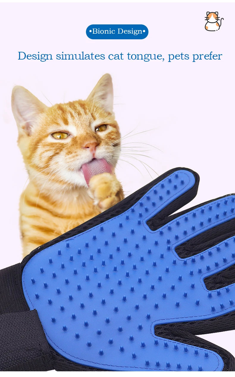 Pet Grooming Glove – Cat & Dog Deshedding Brush for Hair Removal, Bathing & Massage