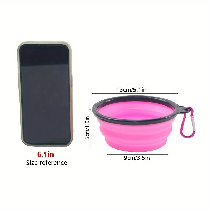 Collapsible Travel Dog Bowl with Lip - Portable Silicone Food & Water Dish