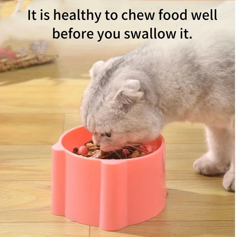 Elevated Slow Feeder Cat Bowl – Anti-Choking Raised Food Bowl for Cats & Small Pets
