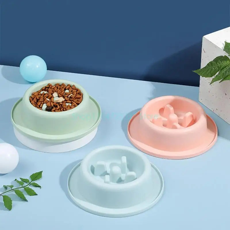 Bloat-Stop Slow Feeder Dog Bowl - Non-Slip Fun Round Eating Dish