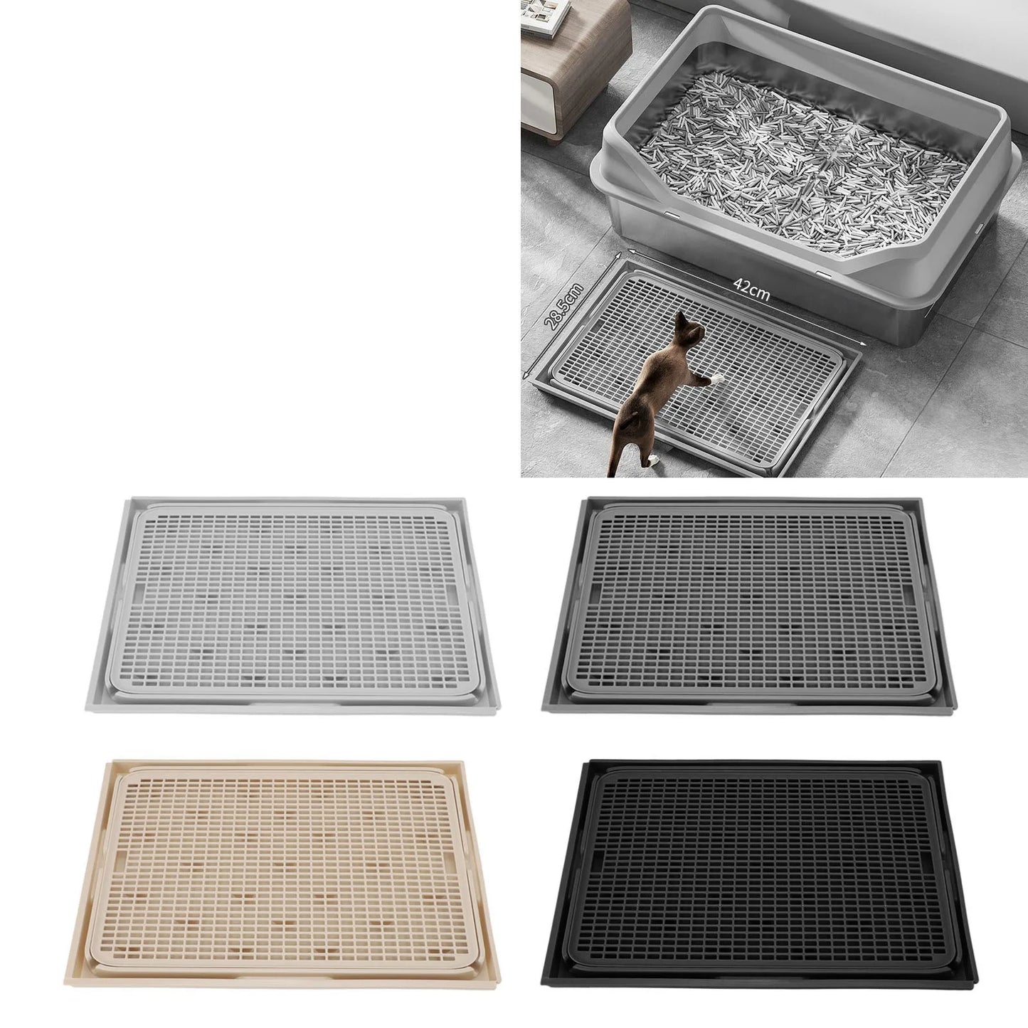 Cat Litter Trapping Mat – Spacious Double-Layer Washable Non-Slip Litter Catcher