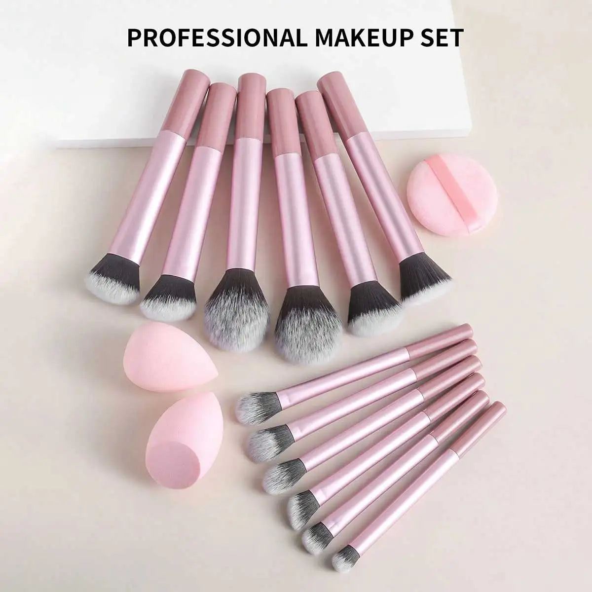 12-Piece Multi-Functional Makeup Brush Set with Sponge - Complete Collection for Foundation, Eyeshadow - PULSE MART