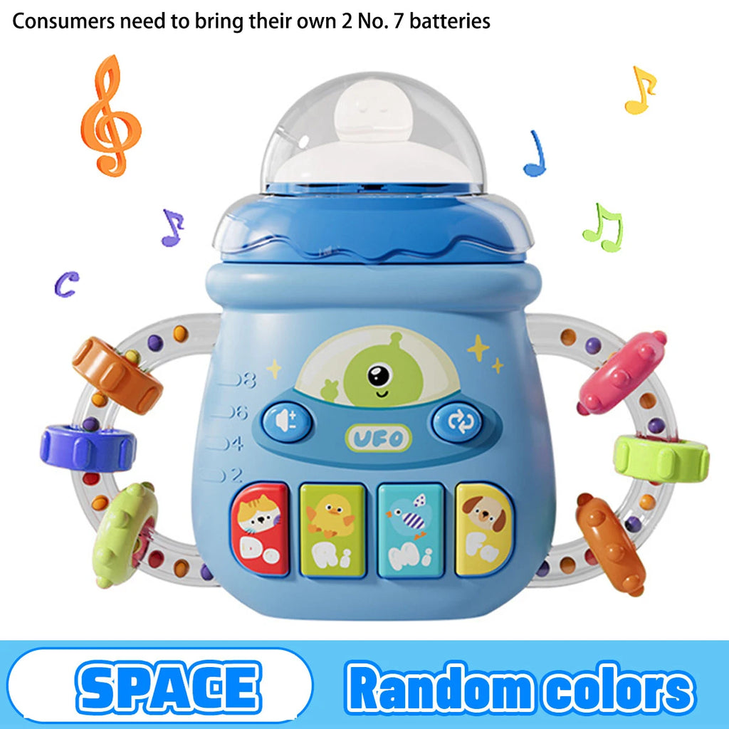 Baby Musical Feeding Bottle Pacifier For 6M+ Newborn Soft Teether Rattles Educational Toy Mobile Soothing Vocal Music Toys - PULSE MART
