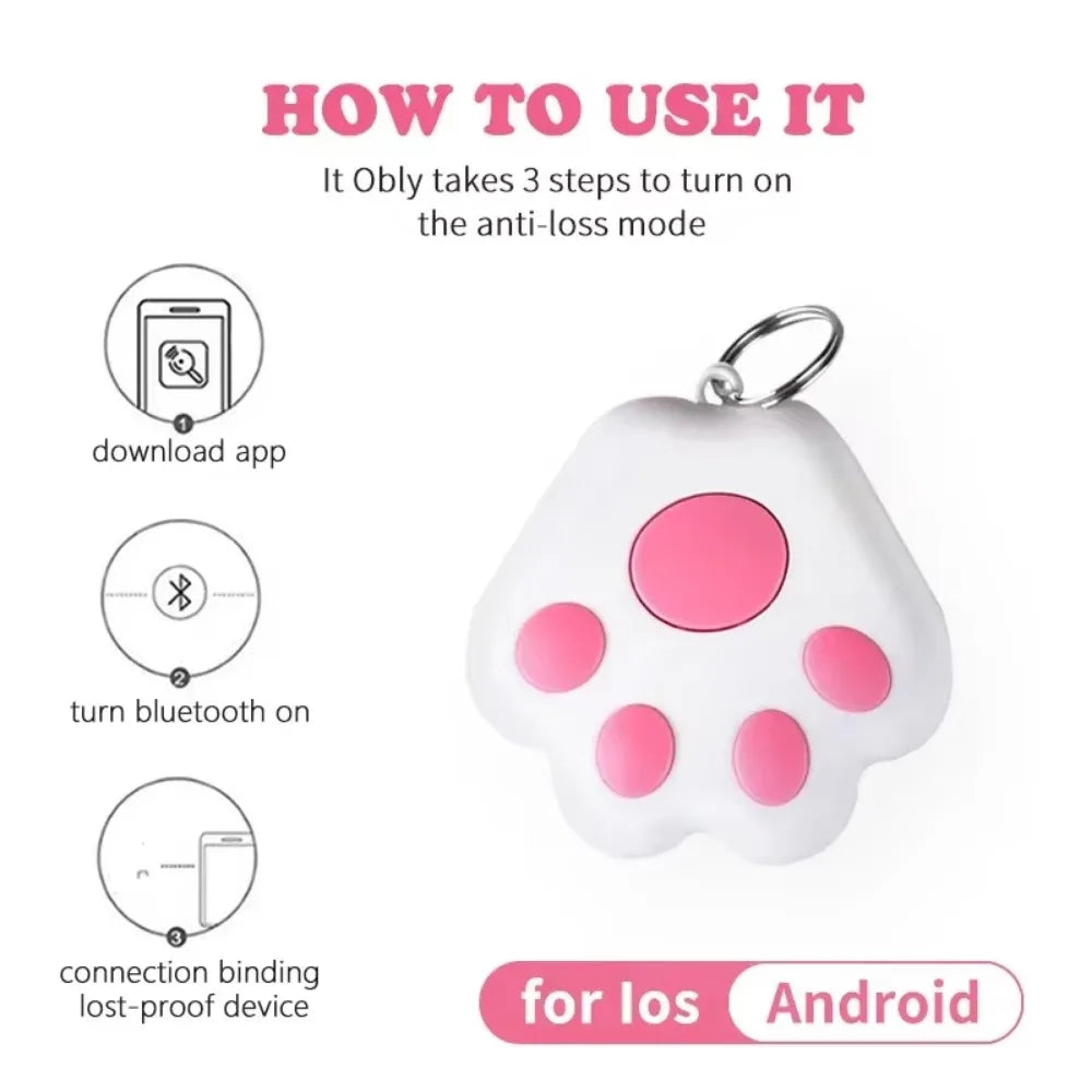 Dog Paw Mini GPS Tracker – Smart Anti-Lost Pet Locator for Dogs & Cats