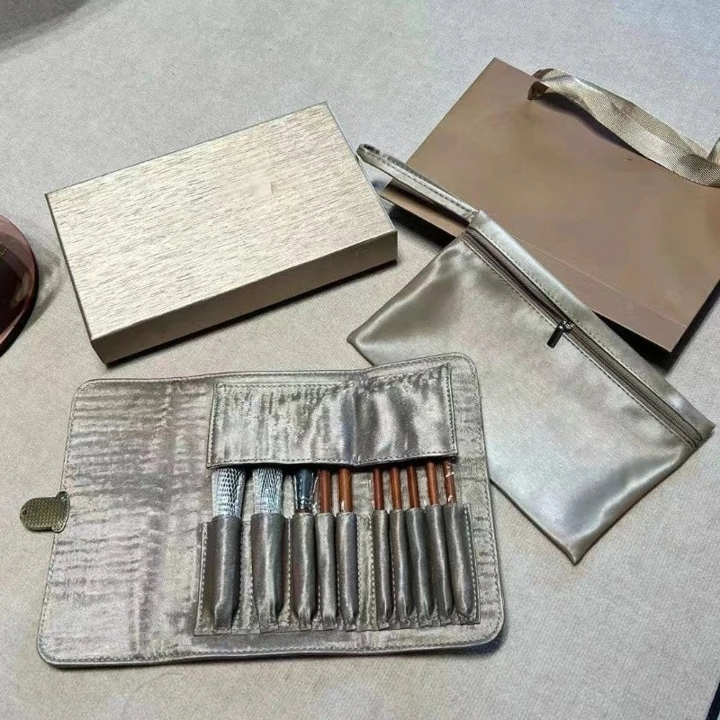 Complete Cosmetics Brush Kit with Foundation, Powder, Blush, Concealer, Eyeshadow, and Brow Brushes - PULSE MART