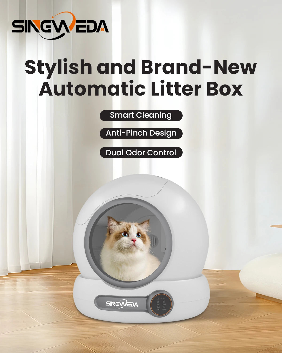 Automatic Self-Cleaning Cat Litter Box with App Control & Smart Deodorizer