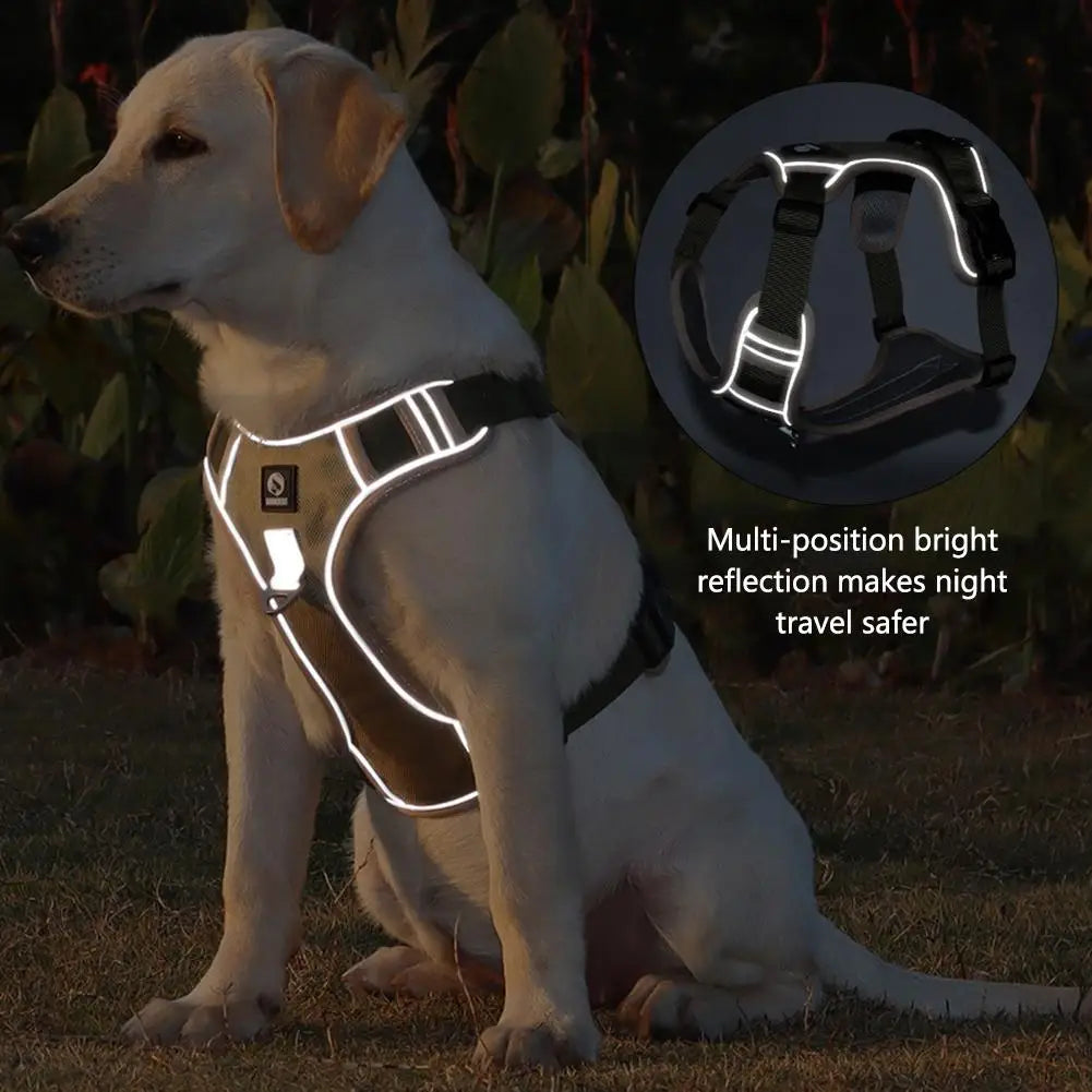 Heavy-Duty Oxford Dog Harness: Reflective Training Vest for Medium & Large Breeds