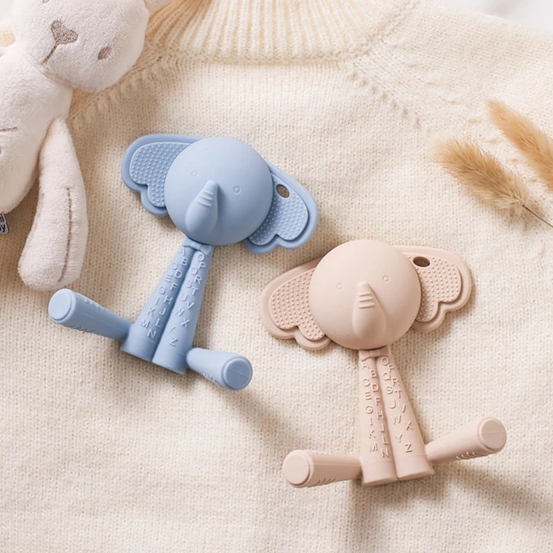 Baby BPA Free Silicone Teether Toys Infant Cartoon Bear Teething Silicone Dental Care Gums Hand Molar Stick for Baby Product - PULSE MART