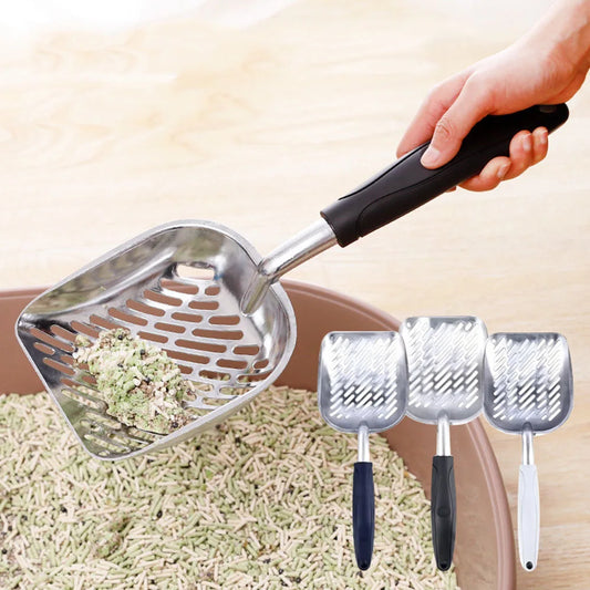Heavy-Duty Metal Cat Litter Scoop – Deep Aluminum Litter Sifter with Ergonomic Handle