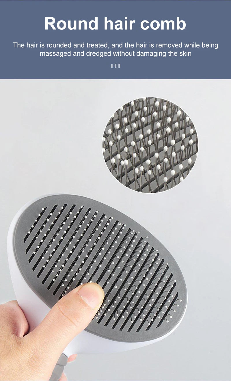 Anti-Matting Long Hair Pet Brush - Self-Cleaning Undercoat Comb