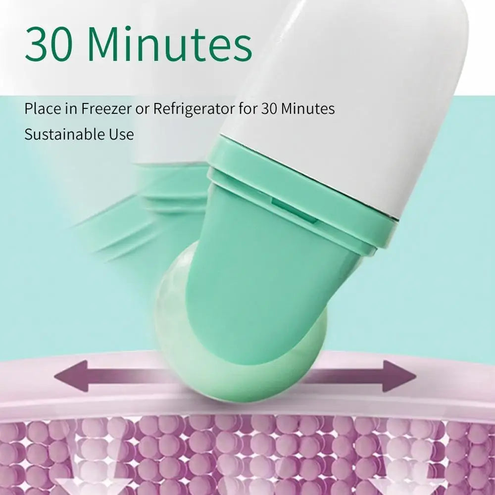 Double-Headed Facial Ice Roller - Resin Massage Tool for Face and Head, Fragrance-Free, Battery-Free Design - PULSE MART