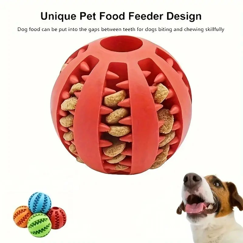 Interactive Treat Dispensing Dog Ball - Nontoxic Teeth Cleaning Chew Toy