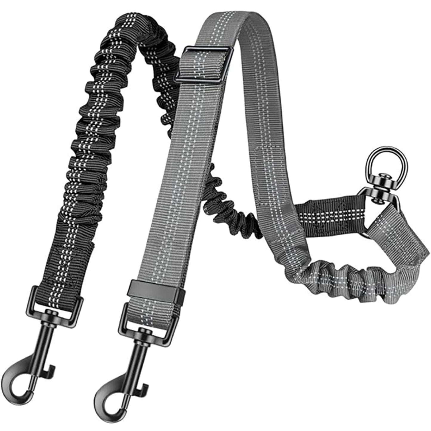1.6ft Dual Dog Leash Extension - Shock Absorbing Bungee Coupler