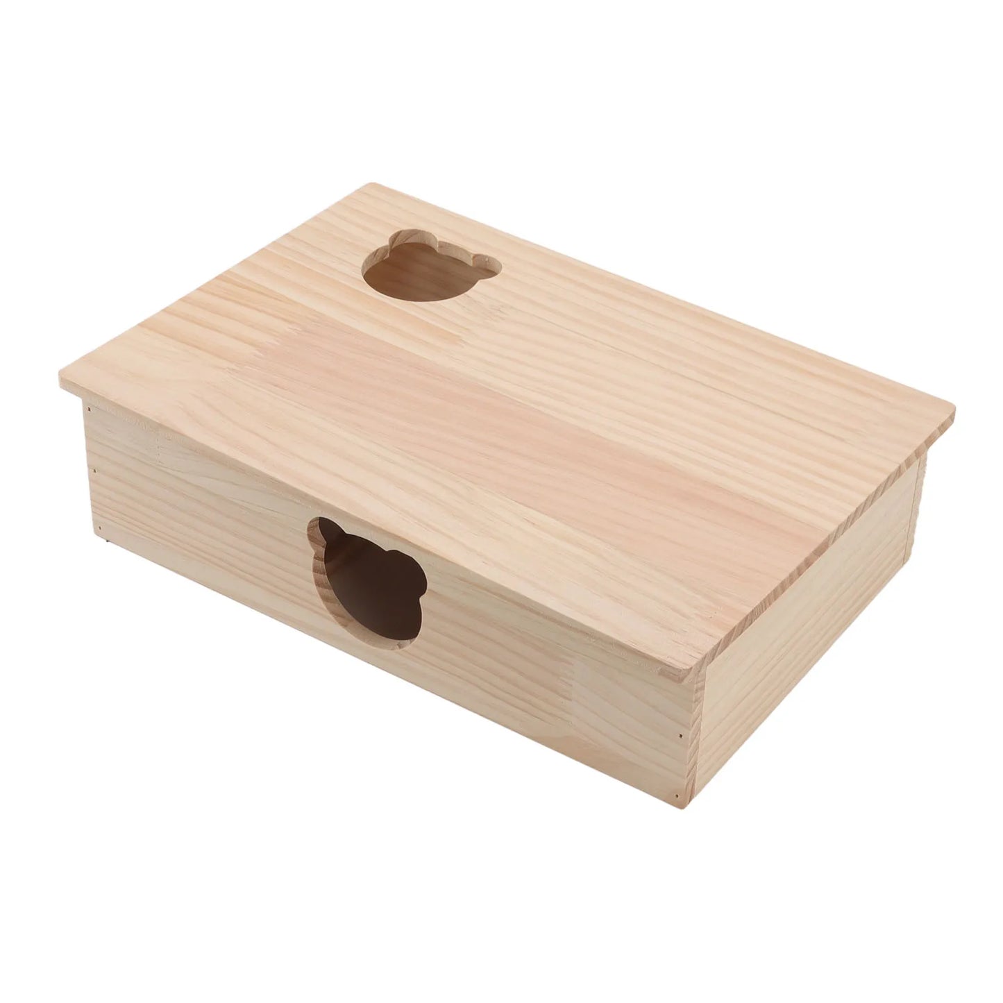 Wooden Hamster House – Multi-Room Log Cabin Hideout for Hamsters, Chinchillas & Small Pets