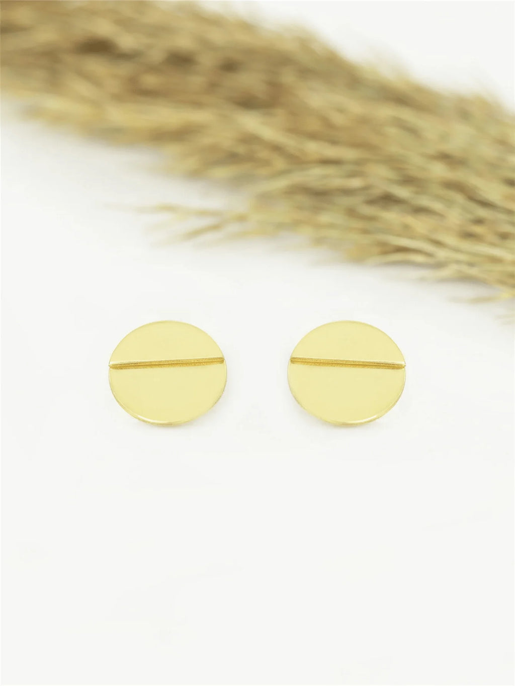 1 pair of fashionable personalized designs, a pair of two half round earrings - PULSE MART